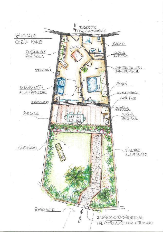 Bilocale Con Giardino Olbia Mare Apartamento Exterior foto